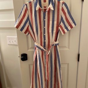Sezane striped linen dress
